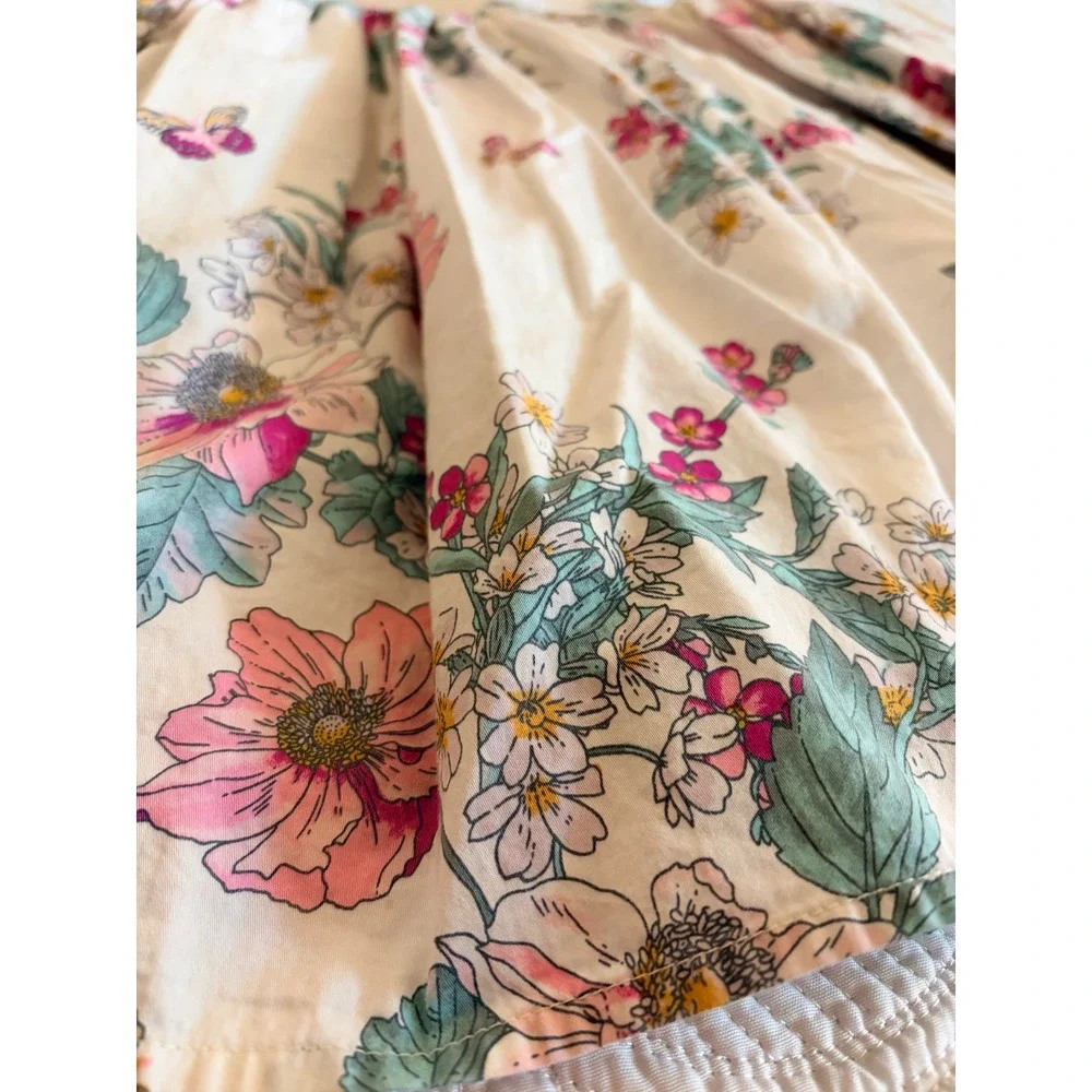 OshKosh B'gosh Little Girls Floral Butterfly Dress Size 6/6X White Pink Green